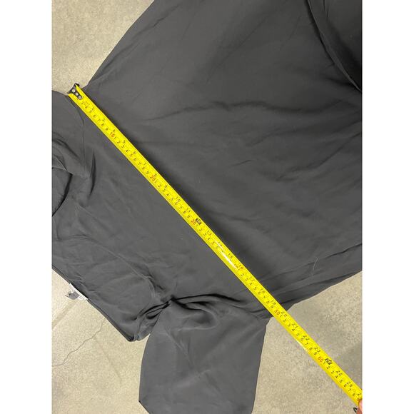 Eileen Fisher 100% Silk Short Sleeve Black Shift Dress Midi Size L - Picture 4 of 6